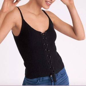 American Eagle Sweater Lace Up Tank